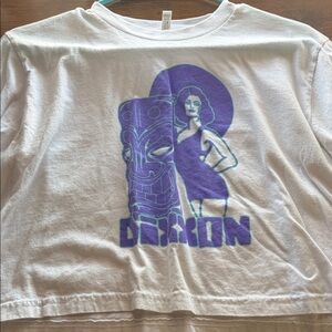 DIXXON White and Purple Crop Top